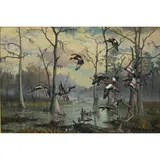 Winter Quarters - Widgeon by Harry Curieux Adamson, 1971, oil on board, sold Jul 2022