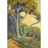 Near San Rafael by Jack Cassinetto, 2005, oil on board, sold Jul 2022