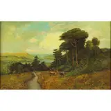 Untitled (Bucolic Landscape) by William Keith, oil on canvas, sold Jul 2022