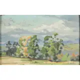 Untitled (Landscape) by Richmond Irwin Kelsey, 1929, oil on canvas board, sold Jul 2022