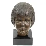 Bust of a Young Girl by Lois Sloane, 1987, bronze sculpture, sold Jul 2022