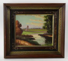 river landscape by George Loftus Noyes, oil on board, sold Jan 2025