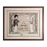 Signed Color Lithograph by Les Amoureux, Color lithograph on wove paper by French illustrator and car, sold Aug 2023