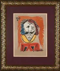 Portrait from the Imaginary Portraits Series by Pablo Picasso, lithograph, sold Dec 2023