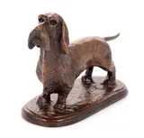 Wire haired Dachshund by Carlos Neto, bronze, sold Dec 2023