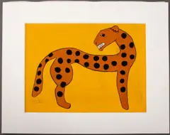 Standing Cheetah by Jan Yoors, Pastel on Paper, sold Jun 2024