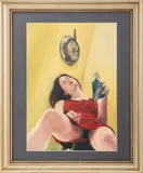 Woman in Red Dress by Ady Graff, 2001, Oil on Board, sold Jun 2024