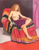 Seated Nude Woman by Penny Purpura, Oil on Canvas, sold Jun 2024