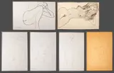 Six Studies of Women by Norman Carton, ink on paper, sold Jun 2024