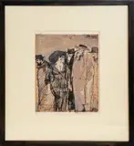 Der Rabbi by David Schneuer, 1986, Mixed Media on Paper, sold Jun 2024