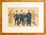 The Invaders by Arthur Szyk, 1941, Watercolor and Pencil on Paper, sold Jun 2024
