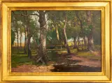 Forest Landscape by Max Weyl, 1899, Oil on Canvas, sold Jun 2024