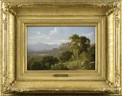 An exceptional example by David Johnson, oil on paper board, sold Feb 2023