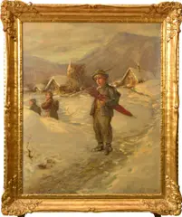 Untitled by Albert Müller-Lingke, oil on masonite, sold Feb 2023