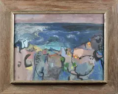 Untitled by Morris M. Shulman, gouache, sold Feb 2023