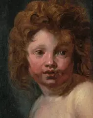 zugeschrieben Portrait eines Jungen mit lockigem Haar by Anthony van Dyck, oil on panel, sold Sep 2023