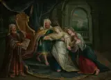 Esther und Ahasveros by Holland, um 1720, oil on panel, offered Sep 2023