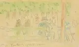 Tuilleries, Paris by Vaszary János, 1930, pencil, sold Sep 2023