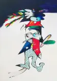 Tambourmajor by Otmar Alt, 1985, acrylic, offered Sep 2023