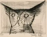 Tête de hibou by Bernard Buffet, drypoint, offered Sep 2023