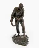 Fischer mit Rettungsring by Édouard Lormier, bronze, offered Sep 2023
