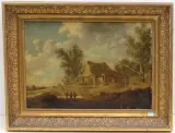 Gehöft mit Staffage by Holland, 18.Jh., oil on panel, offered Sep 2023