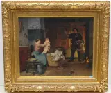 Die Rückkehr by Otto Kirberg, oil on canvas, sold Sep 2023