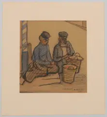 Volendam by Max Cramer, 1908, watercolor, offered Sep 2023