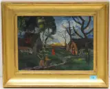 Bäuerliche Landschaft by Stephanie Hollenstein, oil on board, sold Sep 2023