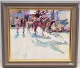 Reiter und ihre Pferde by Arthur Karl Maderson, oil, sold Sep 2023
