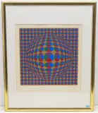 Ohne Titel by Victor Vasarely, color screenprint, sold Sep 2023