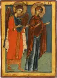 Griechisch, 18.Jh by Erzengel Michael und Gottesmutter, tempera, offered Sep 2023