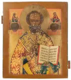 Russisch, um 1800 by Hl. Nikolaus, tempera, sold Sep 2023