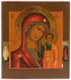 Russisch, 19.Jh by Gottesmutter von Kasan, tempera, sold Sep 2023