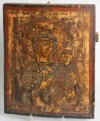 Russisch, 19.Jh by Gottesmutter Hodegetria, tempera, sold Sep 2023