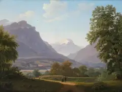 Fürstenau im Domleschg by Samuel Birmann, 1831, oil on canvas, sold Sep 2023