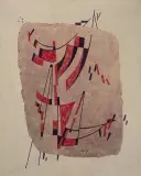 Arabeske by Theo Eble, 1953, mixed media, sold Sep 2023