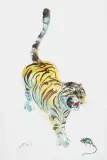 Tiger mit Maus by Hans Erni, 1991, watercolor, offered Sep 2023