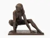 Mädchen kauernd (Eva) by Erich Hauser, 1996, bronze, sold Sep 2023