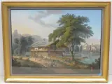 nach Mathias Gabriel Lory "Fischerwohnung zu Scherzligen unweit Thun by Paul Julius Arter, 1830, gouache, sold Sep 2023