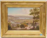 nach Blick auf Zürich von der Waid aus by Heinrich Siegfried, oil on board, sold Sep 2023