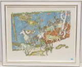 Ziegen im Schnee by Alois Carigiet, 1975, color lithograph, sold Sep 2023
