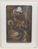Kartoffelschälerin by Hans Erni, 1982, color lithograph, sold Sep 2023
