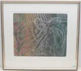 Liebespaar im Pferdestall by Hans Erni, 1987, color lithograph, sold Sep 2023