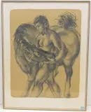 Mann und Pferd by Hans Erni, 1968, color lithograph, sold Sep 2023