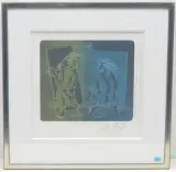Maler im Atelier by Hans Erni, color lithograph, sold Sep 2023