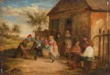 Nachfolger Tanz auf dem Dorfplatz by David d.J. Teniers, oil on panel, offered Jun 2023
