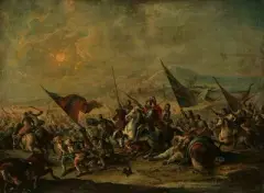 zugeschrieben Kampf der Kavallerien by Francesco Simonini, oil on canvas, sold Jun 2023
