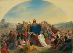 Die Speisung der Fünftausend by Ludwig Ferdinand Schnorr von Carolsfeld, 1841, oil on panel, sold Jun 2023