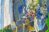 Stillleben mit Weinkrug by Juliusz Joniak, 1993, oil on canvas, sold Jun 2023